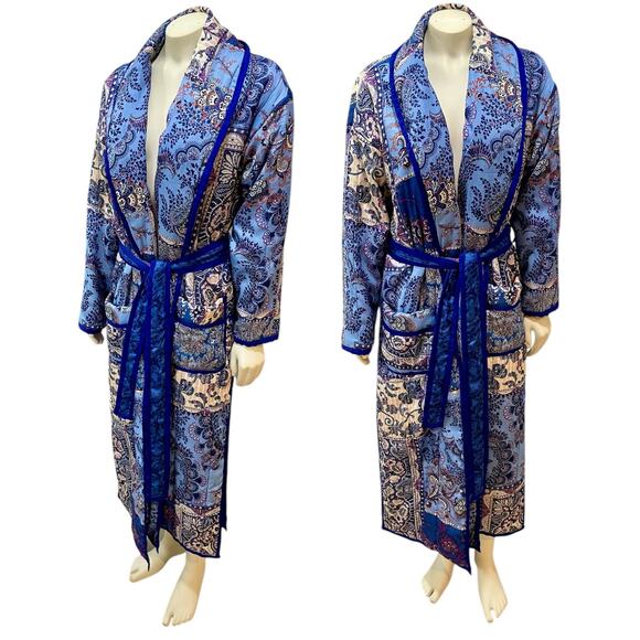 Free People Intimately In Your Dream Robe Purple Paisley Size XS - Picture 4 of 15